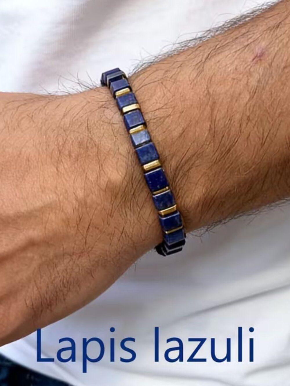 Lapis Lazuli Square Stone Bracelet Unisex - Spiritual Healing Protection Gift